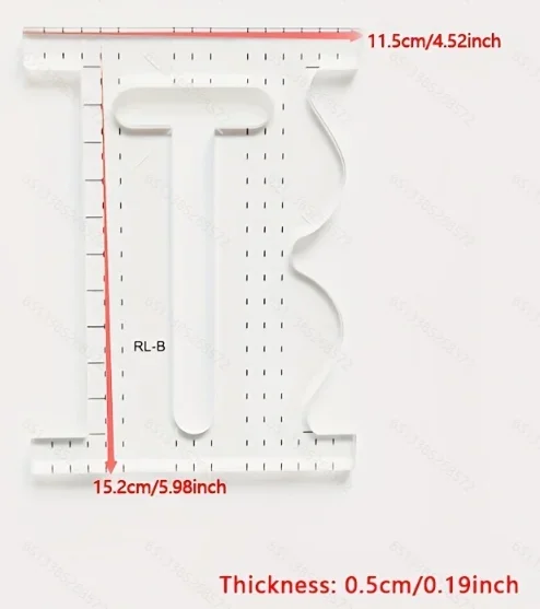 DIY quilting ruler Sewing waves and straightedge ruler Clear use to make for High Shank domestic sewing machine(1/4