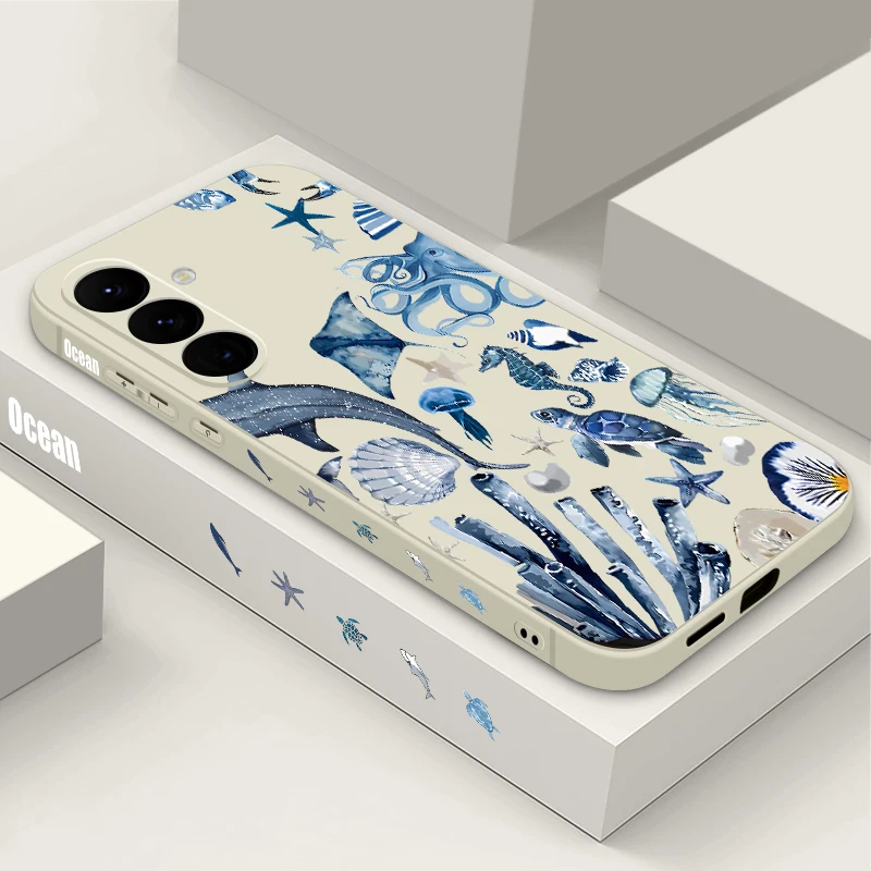 Sommer Cartoon Schildkröte Muster Telefon Fall Für Samsung Galaxy S25 FE S24 S22 S23 Ultra Plus A56 A17 A16 A36 A55 A54 A15 Soft Cover