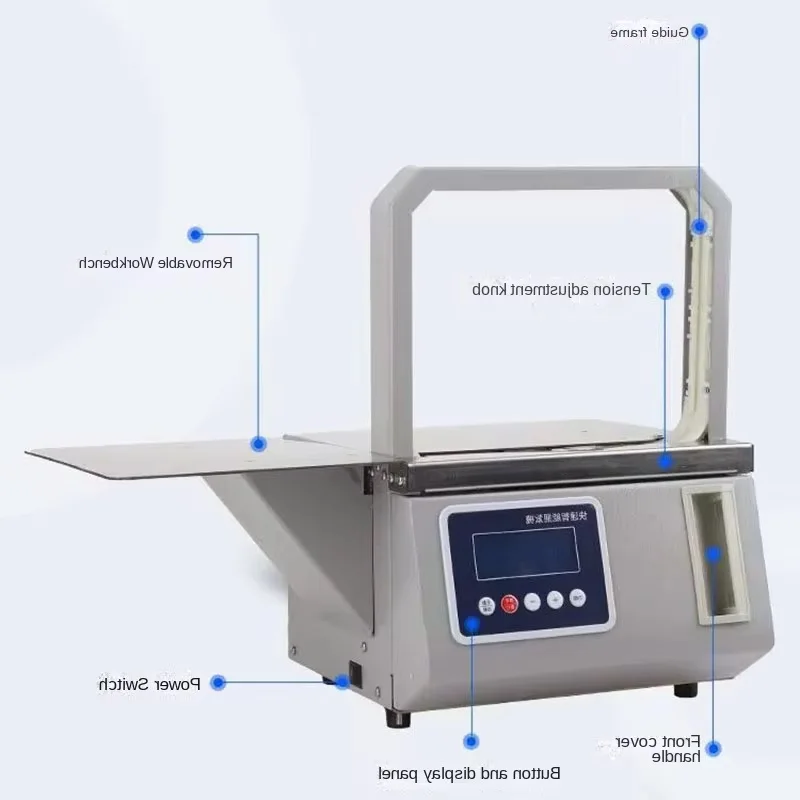 Small Automatic OPP Banding Machine, Desktop Hot‑Melt Strapping Equipment for Supermarket Fresh Vegetable Bundling Packaging