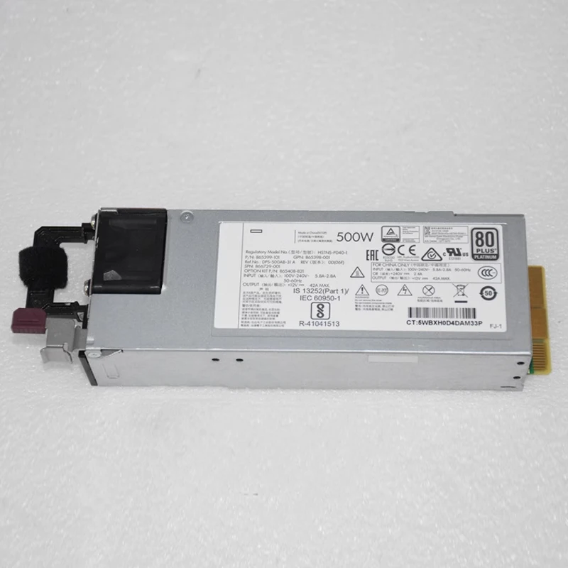 New Original 500W For HP DL380 G10 Gen10 500W Server Power Supply HSTNS-PL40-1 865398-001 866729-001 865399-201 865408-B21