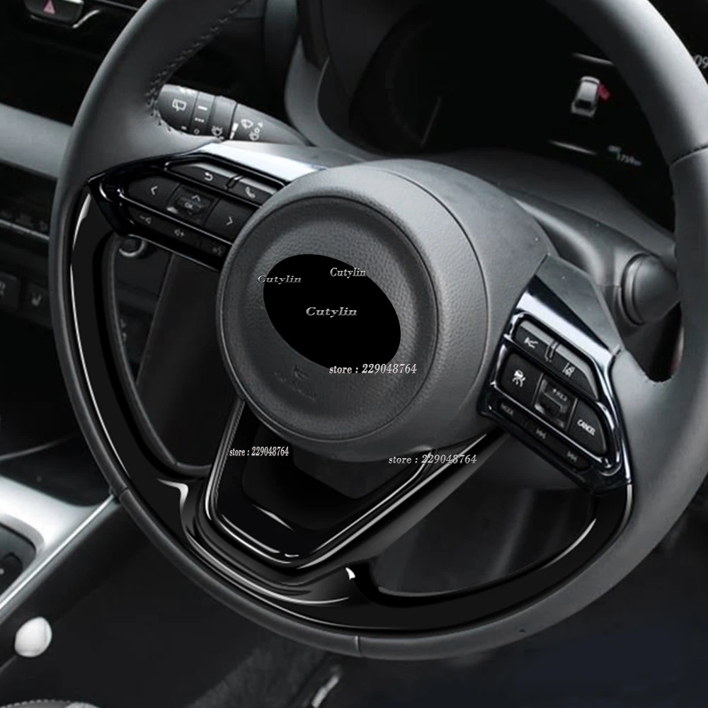 

For Toyota Yaris /Yaris Cross 2021 2022 2023 ABS Black Glossy Steering Wheel Panel Switch Button Cover Trim Interior Accessories