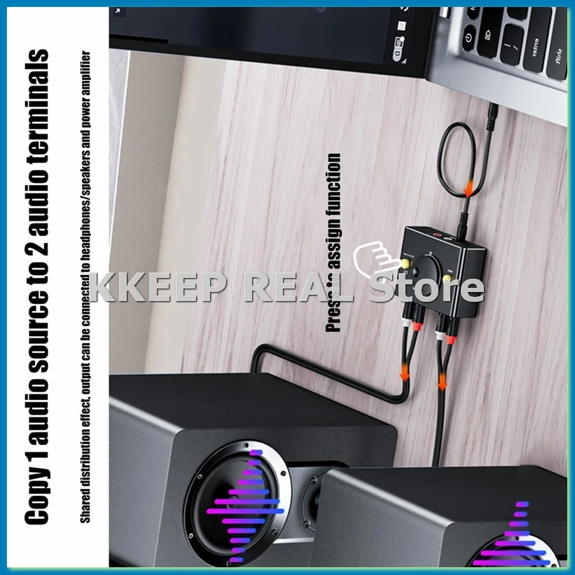 3.5mm to Audio Switcher Bidrectional Switcher 1 in 2 Out or 2 in 1 Out Dual to 3.5mm Splitter Switcher-A55K