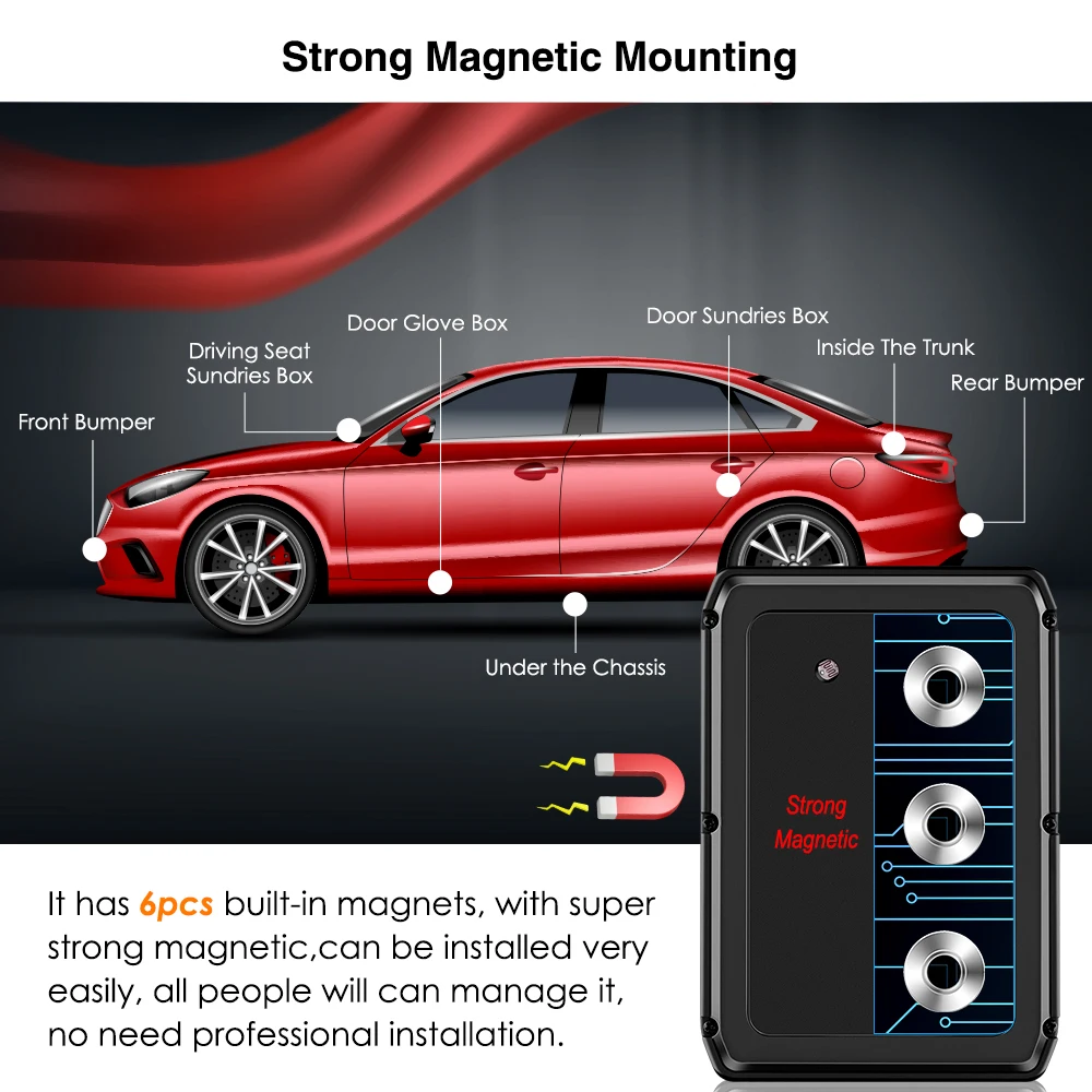 AUTOPMALL NEW 4G ML808G Car GPS Tracker 10000mAh Magnetic Voice Monitor Waterproof Geo-fence Multi-alarms LifetimeFree Micodus