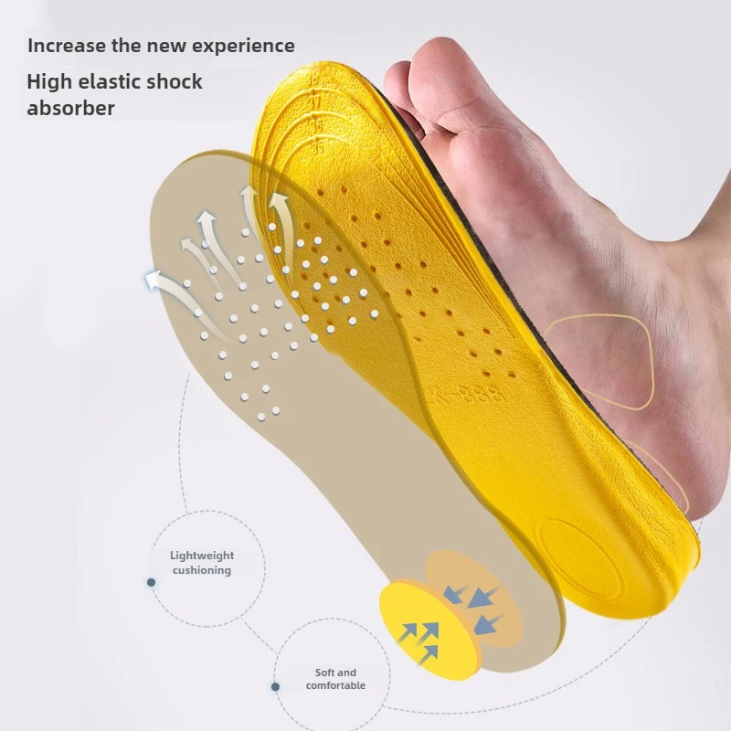 1.5/2.5/3.5cm Exercise Increase Insole Sweat-absorbent Invisible Full Cushion for Men Women Breathable Shock Absorbent Soft Sole