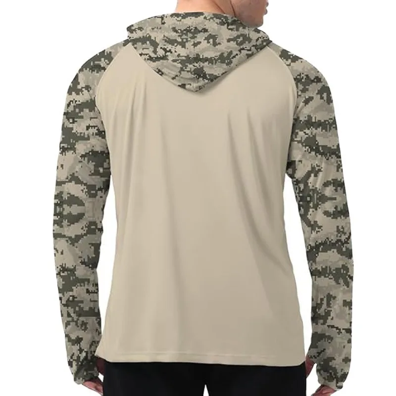 Camouflage Ice Silk Fishing Suit Thin UV-resistant Quick-drying Outdoor Sun-protective Clothing Men's