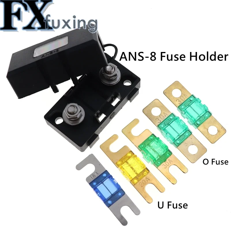 

2pcs ANS-H 1-Way Midi Fuse Holder ANS-8 Safety Plate Base Car Carrier Fuse Box Bolt Type 15A 20A 30A 50A 80A 100A 150A 175A 200A