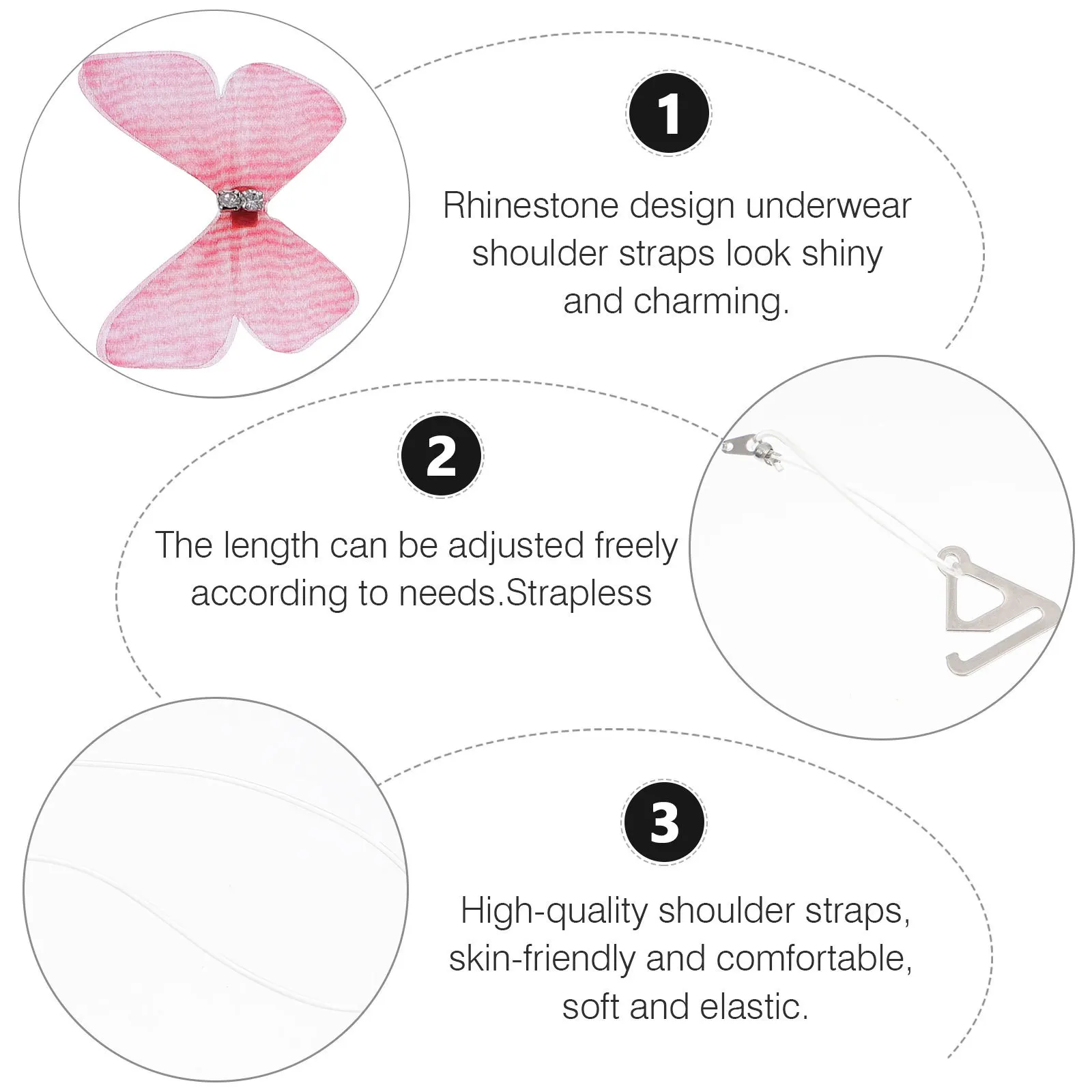 

1 Pair Invisible Shoulder Straps Transparent Adjustable Replacement For Women Lightweight Underwear Accessory Sling