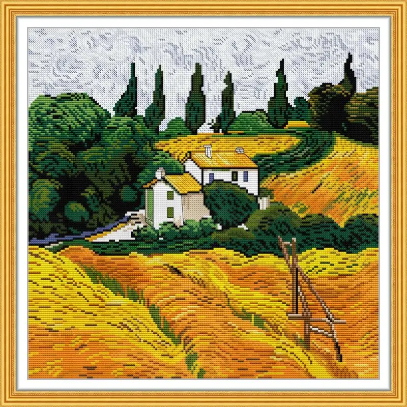 

Maydear Full Cross Stitch Kit, 11CT/14CT/16CT/9CT Aida Fabric,DMC Threads Sewing Pattern Embroidery Set-Autumn Colors
