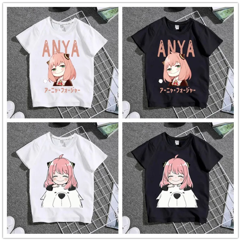 

Cross Border New Cartoon Spy House Spy X Family for Boys and Girls Cotton Printed T-shirt Personalized Children's Clothing