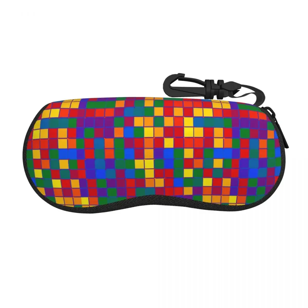 Custom Gay Pride Colored Rounded Squares Grid Glasses Case Portable GLBT LGBT Rainbow Lesbian  Eyeglasses Case Sunglasses Box