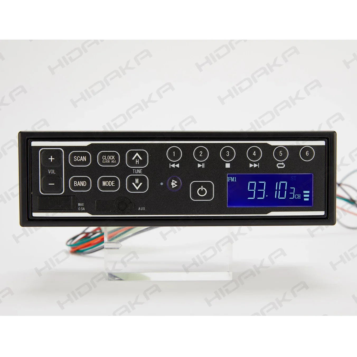 HIDAKA 1DIN Car Radio 12V 24V MP3 Bluetooth USB for Hitachi Kobelco Sumitomo Komatsu Takeuchi Excavator Radio