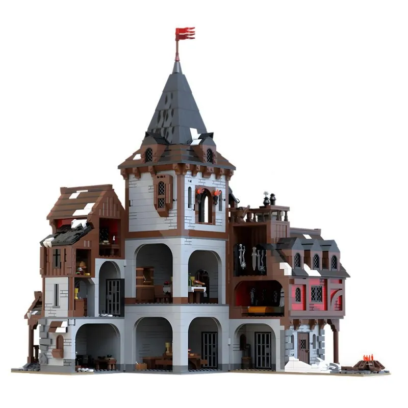 MOC Wolf Lords Castle Bricks Model Medieval Wolf Lords Castle Architecture Building Blocks Assembly Toys Kids and Adults Gifts
