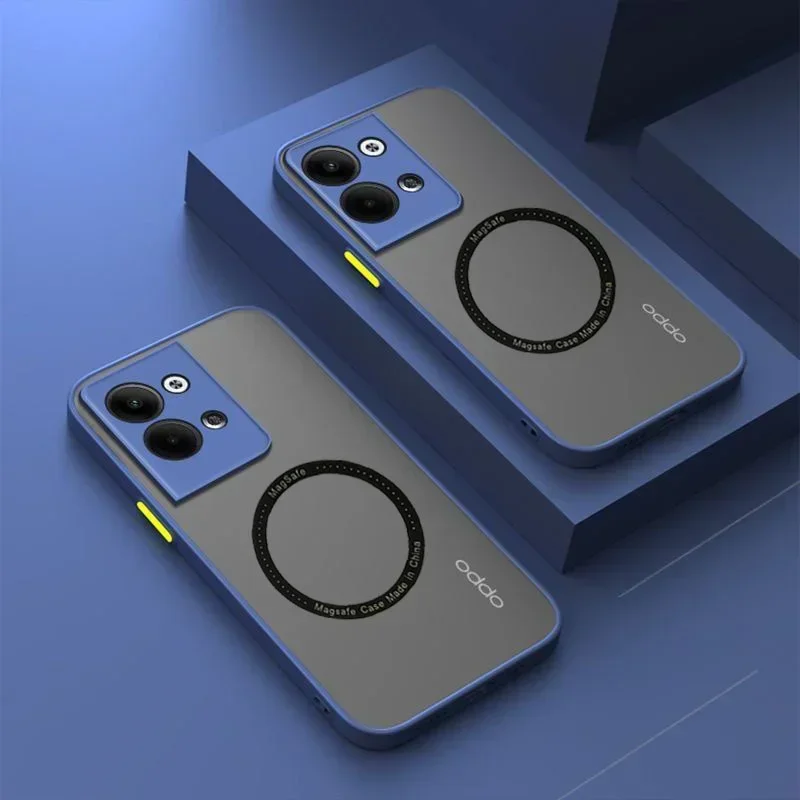 حافظة مغناطيسية فاخرة غير لامعة magasafe ، غطاء شفاف ، شحن لاسلكي ، ممن لهم ، رينو 9 ، 6 ، 7 ، 8 ، 10 برو ، بلس ، A98 ، A78 ، 7z ، 8z ، 8 لايت ، 8 طن