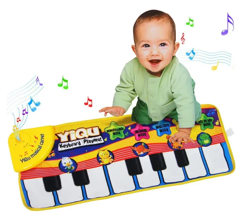 

[Funny] Baby Music Sport Game Play Singing Mat 72*28cm Kids Piano Keyboard for Animal Toy musical Carpet Crawling playmat gift