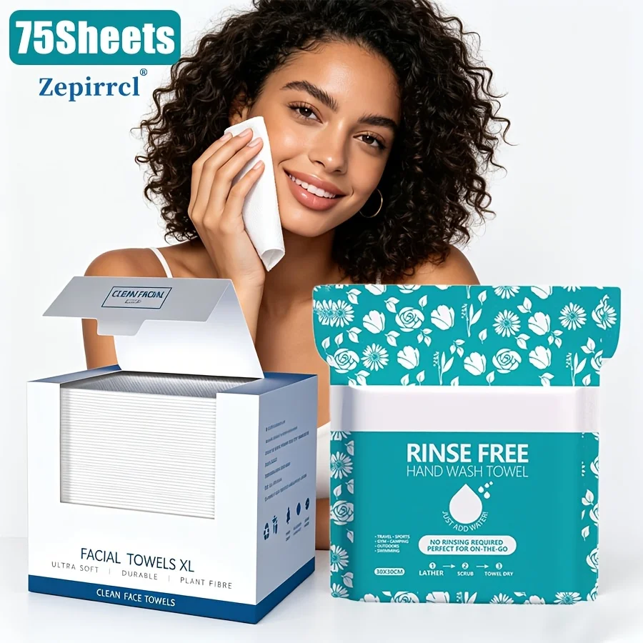 Disposable Boxed Facial Towels 75‑sheets & All‑in‑One No‑Rinse Bubble Soap Shower Towels.Add water & rub for lather, no rinse needed.For face cleanse, makeup removal, senior care, travel, gym, daily use.Sizes:26×30cm/30×30cm.25/50Sheets/pack