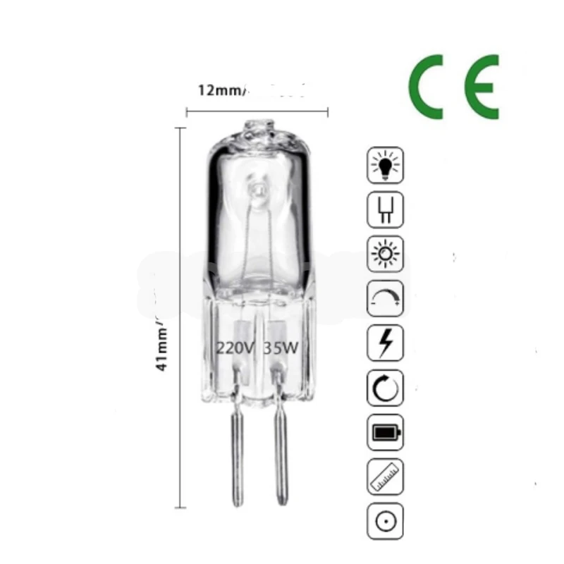 10PCS 12V 220V 10W 20W 35W 50W G4 Light Bulbs Inserted Beads Crystal Lamp Halogen Lamps Indoor Lighting Bulbs