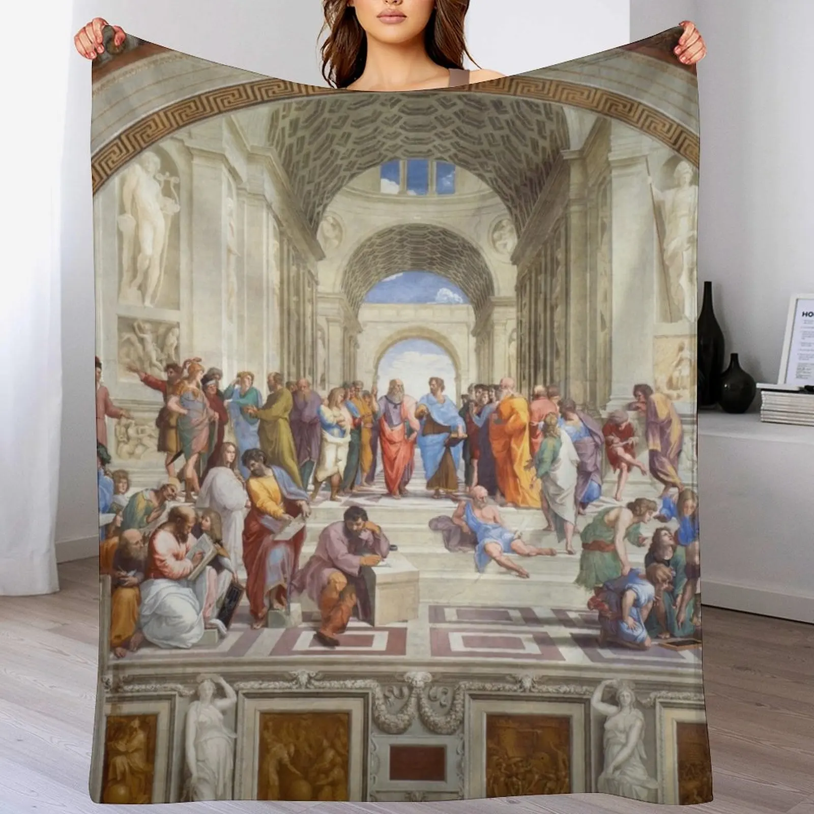 School of Athens Throw Blanket Men's Soft Warm Throw Blanket for Couch