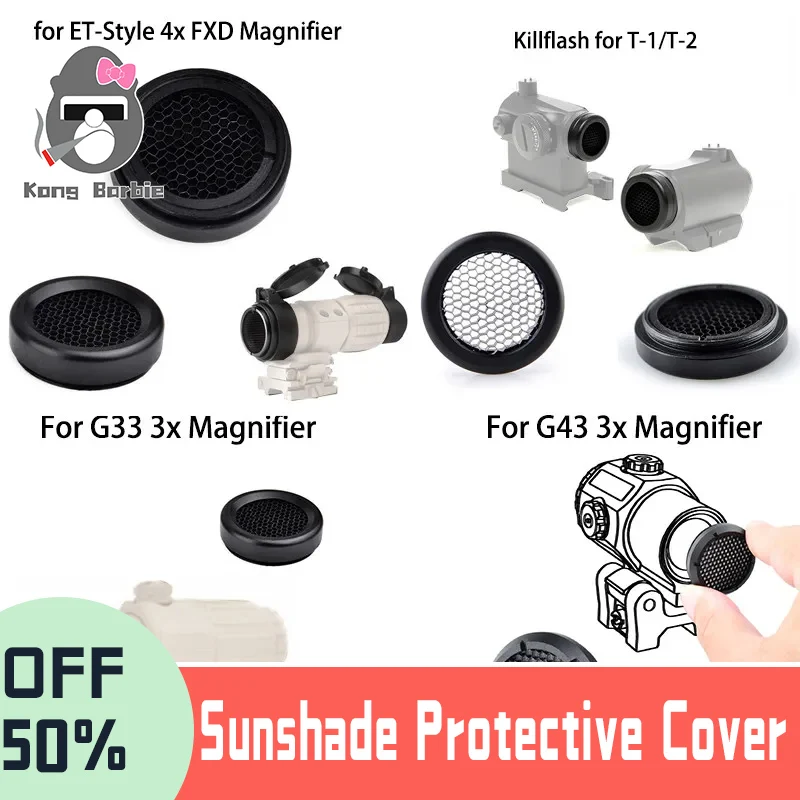 Wadsn Tactical Anti-reflection Sunshade Protective Cover Killflash for G33 G43 Scope FXD Magnifier T-1 T-2 M 1 M 4 Red Dot Sight