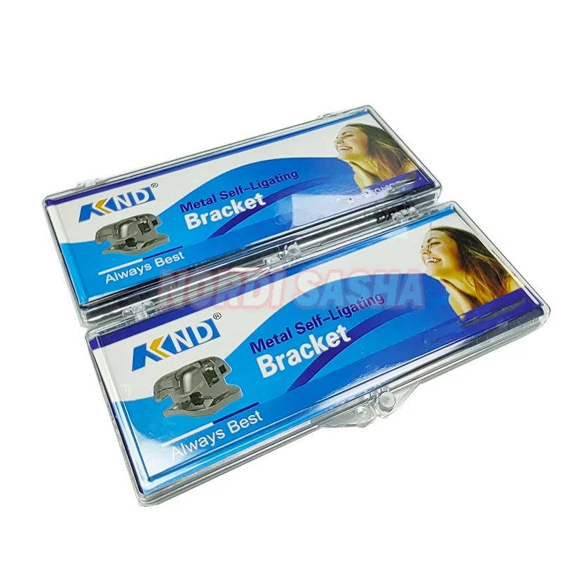 1 Caja de Brackets de Autoligado Metálicos para Ortodoncia KND Dental Damon Q System, Brackets MBT/ROTH 0.022 Torque Estándar, Kit para un Solo Paciente