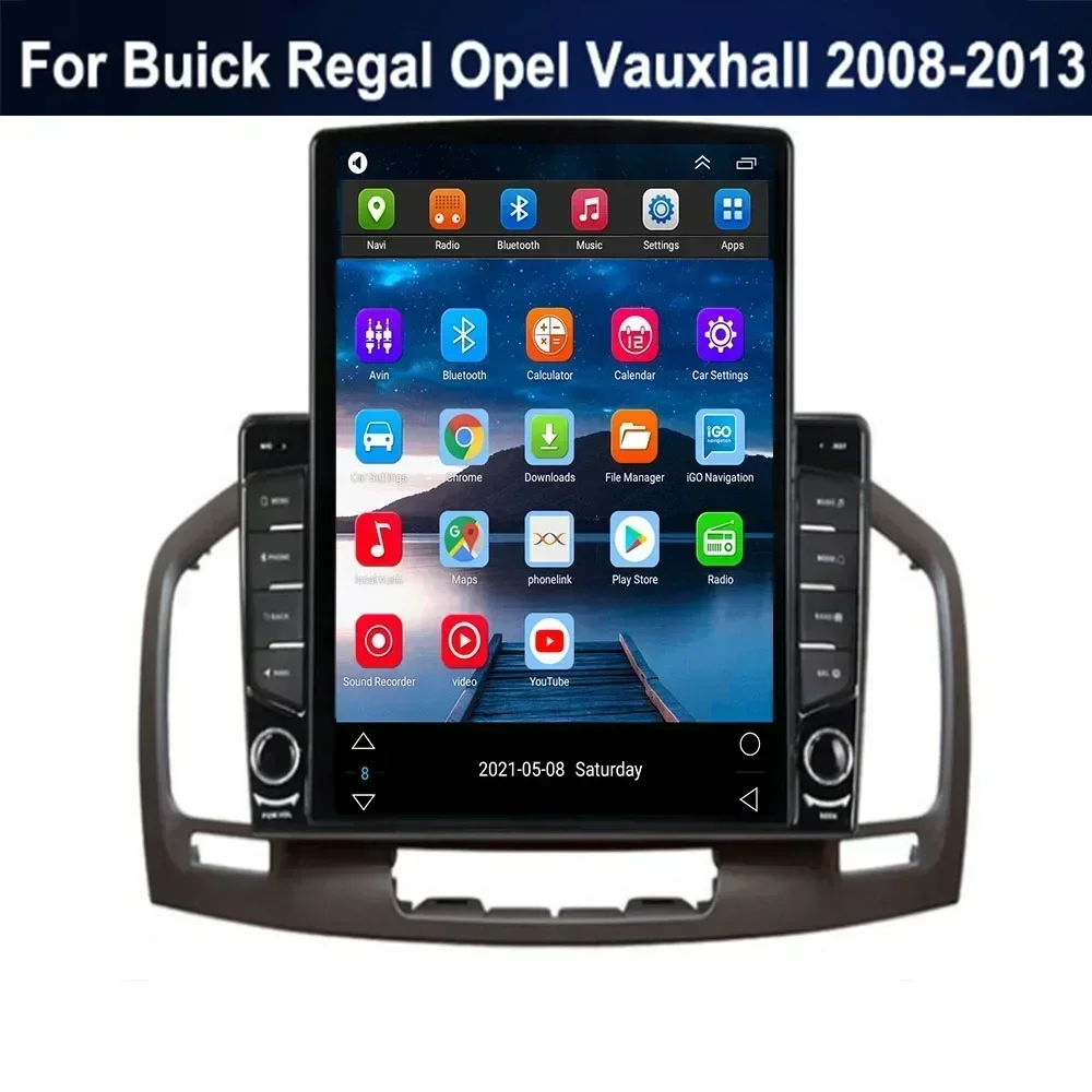 For Tesla Style Android13 Car Radio For Buick Regal 2009 - 2013 Opel Insignia Multimedia Video Player GPS Stereo Carplay DSP RDS