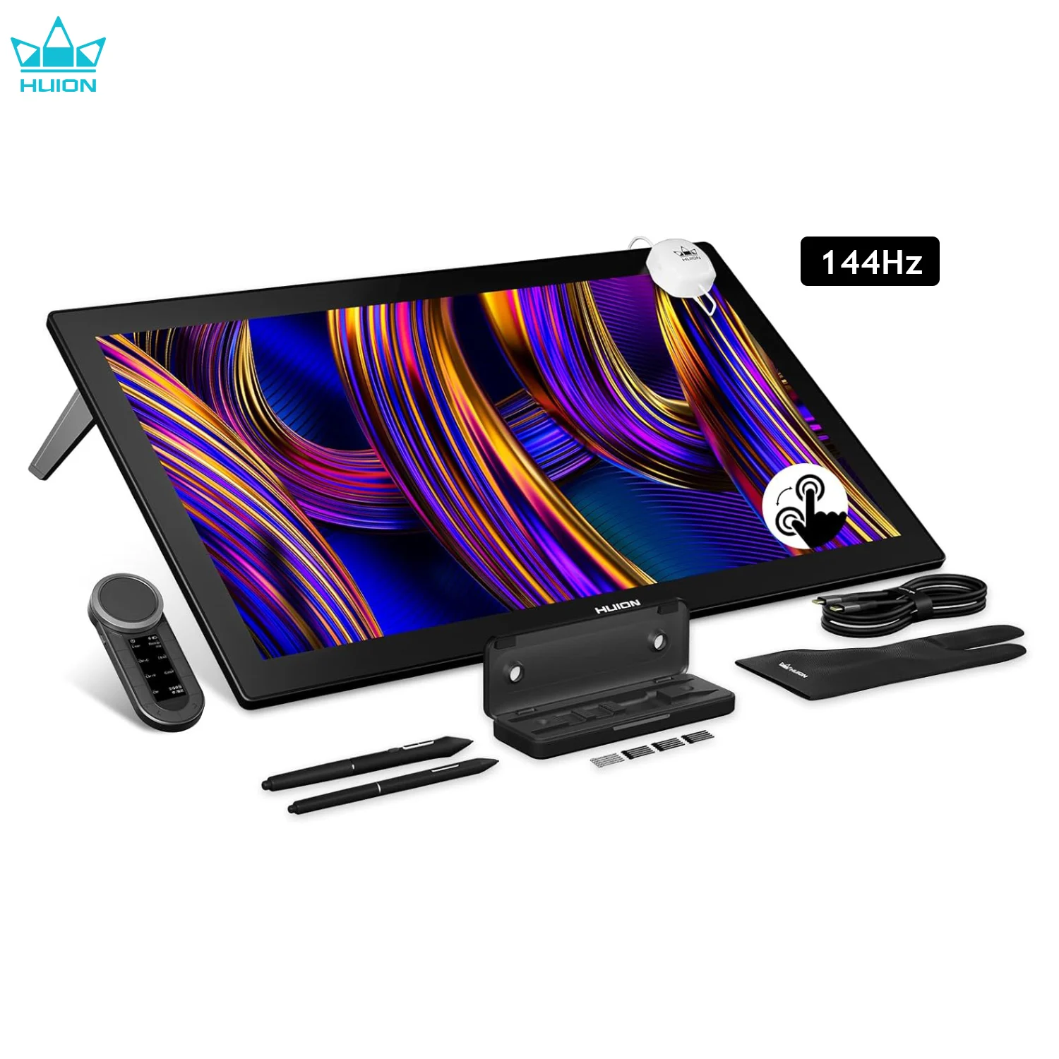 

Huion 4K Touch Screen Kamvas Pro 27 144Hz Refresh Rate Drawing Tablet PenTech 4.0 Canvas Glass 3.0 Graphics Tablet 98% Adobe RGB