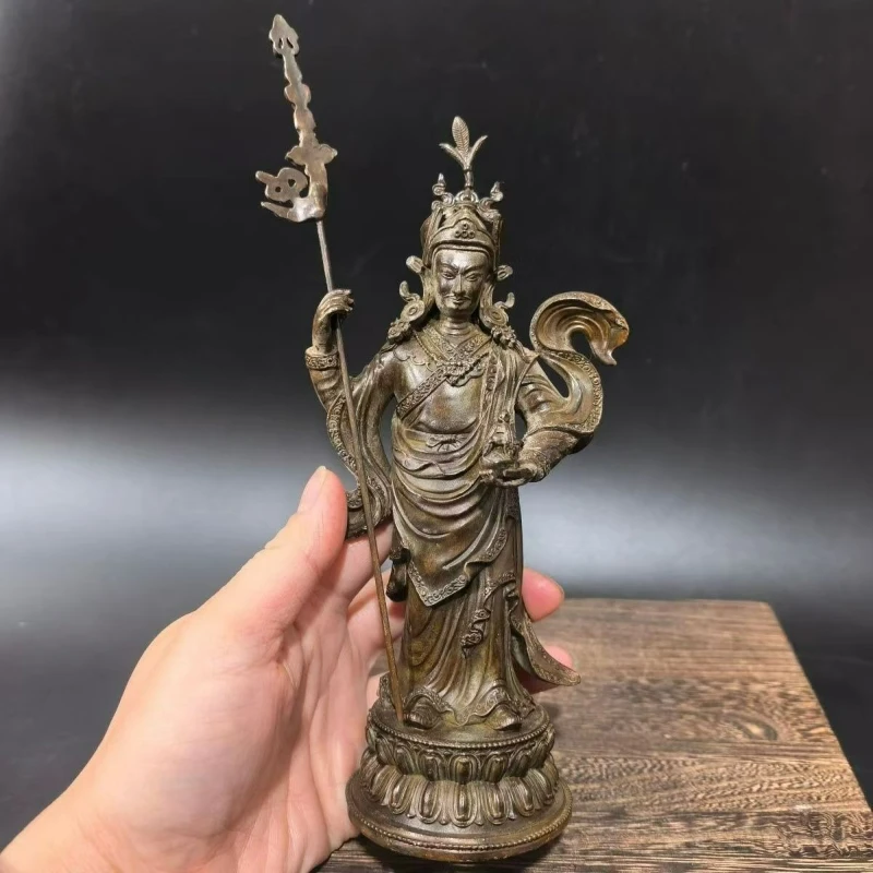 Antique Bronze Buddha Lotus Statue Buddha Creative Home Garden Living Room Porch Ornaments Miniature Sculpture Crafts