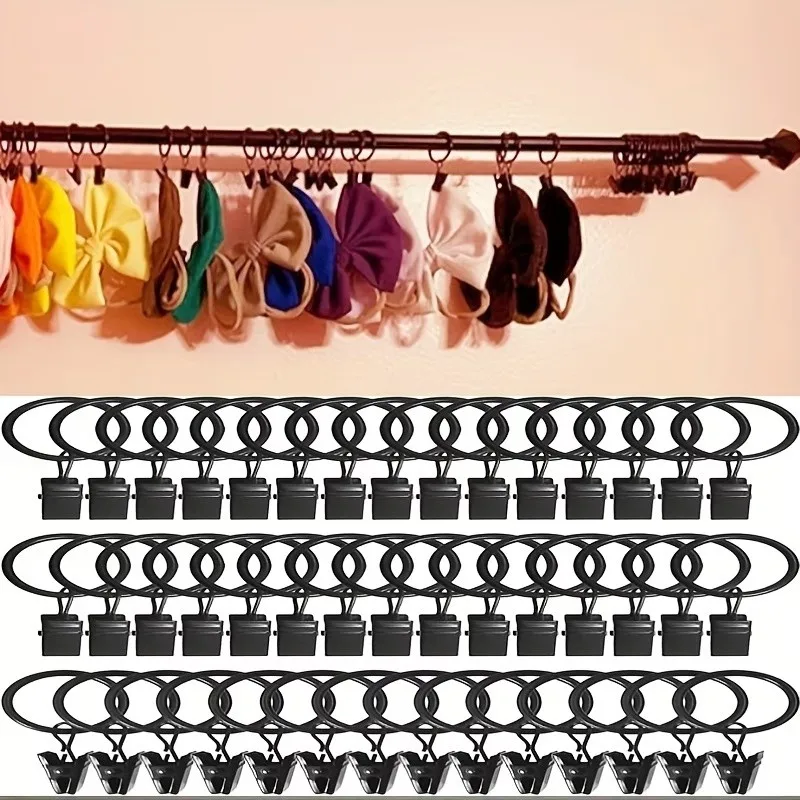 69 pcs Sturdy Metal Ring 25mm Curtain Clip Rings, great for Bedroom Window Curtains, Rust Resistant Finish