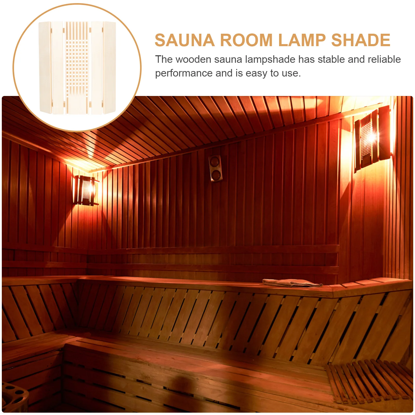 

Sauna Room Lamp Shade Explosion-Proof Wooden Decorative Light Cover Easy Install Home Light Accessory Sauna Room Lamp Shade