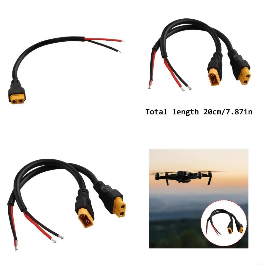 

76HF 24V XT60 Male To Female Cable 7.8inch Length Compatible Electric Bikes Forklifts
