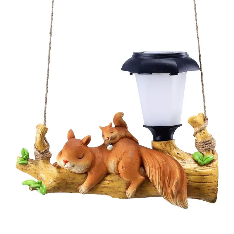 Squirrel Sloth Solar Decorative Lamp Cartoon Animal Statue LED Porch Lamp Creative Waterproof Removable for Home Path Aisle Lawn