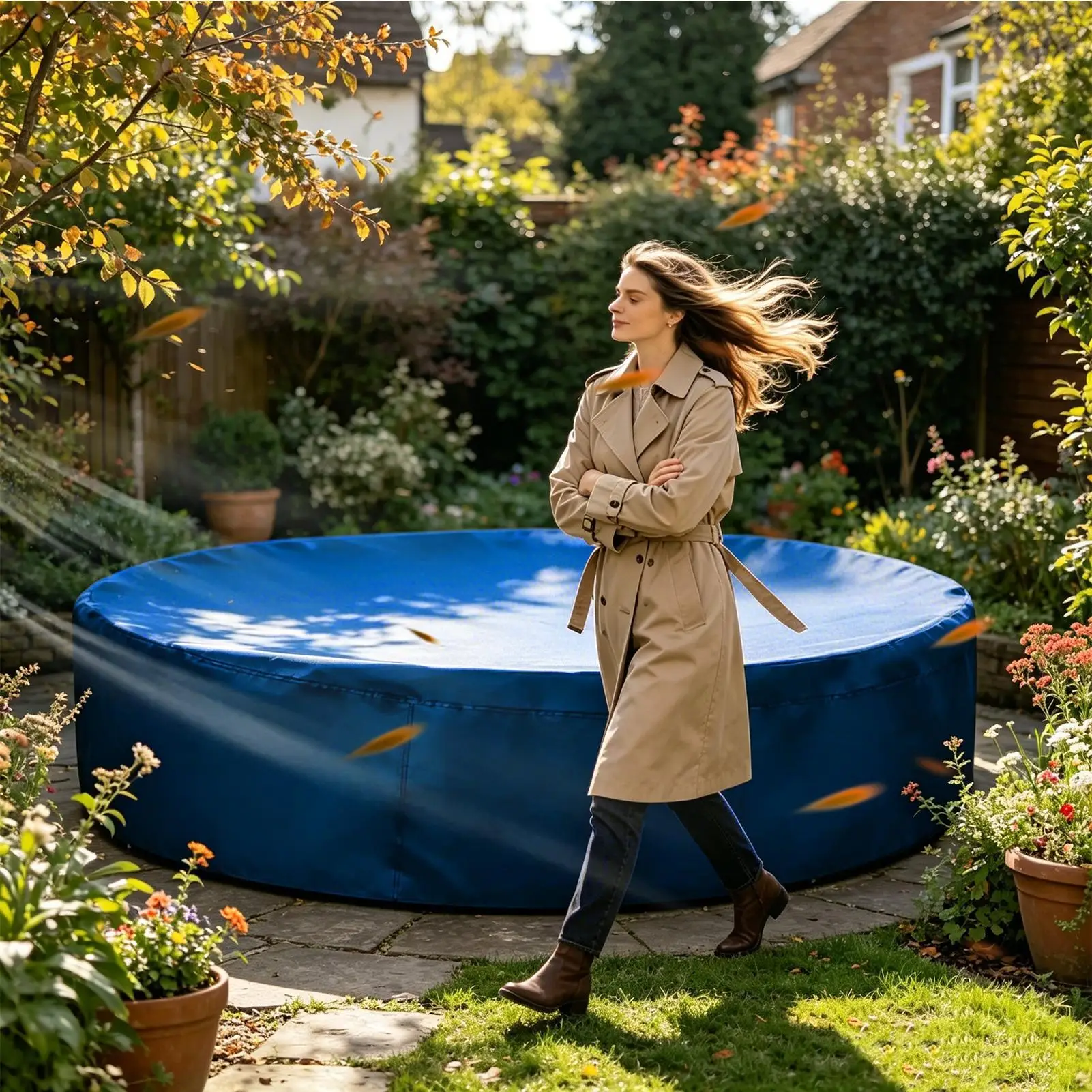 

Round Pool Cover Waterproof Tear-Resistant Oxford Cloth Round Pool Cover Protector For Yard Patio Lawn Grassland Porch Courtyard
