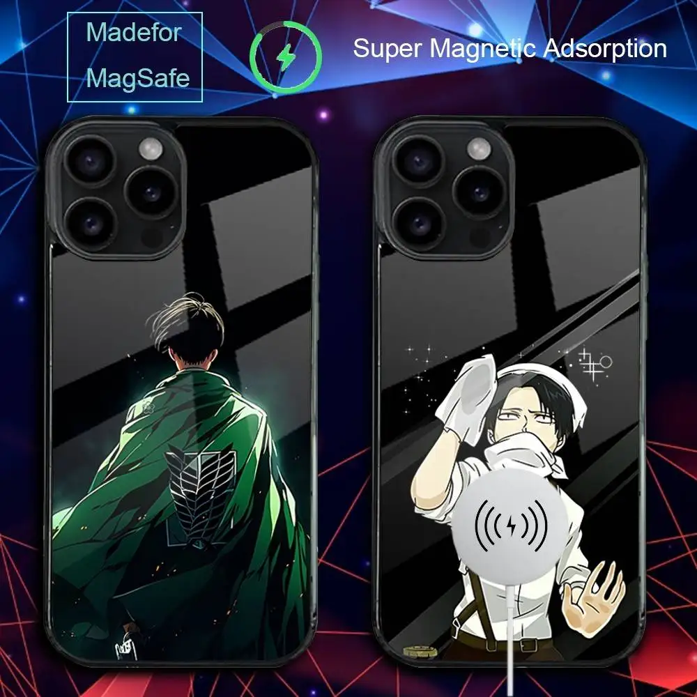 L-LeviS A-Ackerman-funda de teléfono de Anime para iPhone 17,16,15,14,13,12,11,Pro,Max,Plus,Mini,SE4,E, carga inalámbrica magnética Magsafe