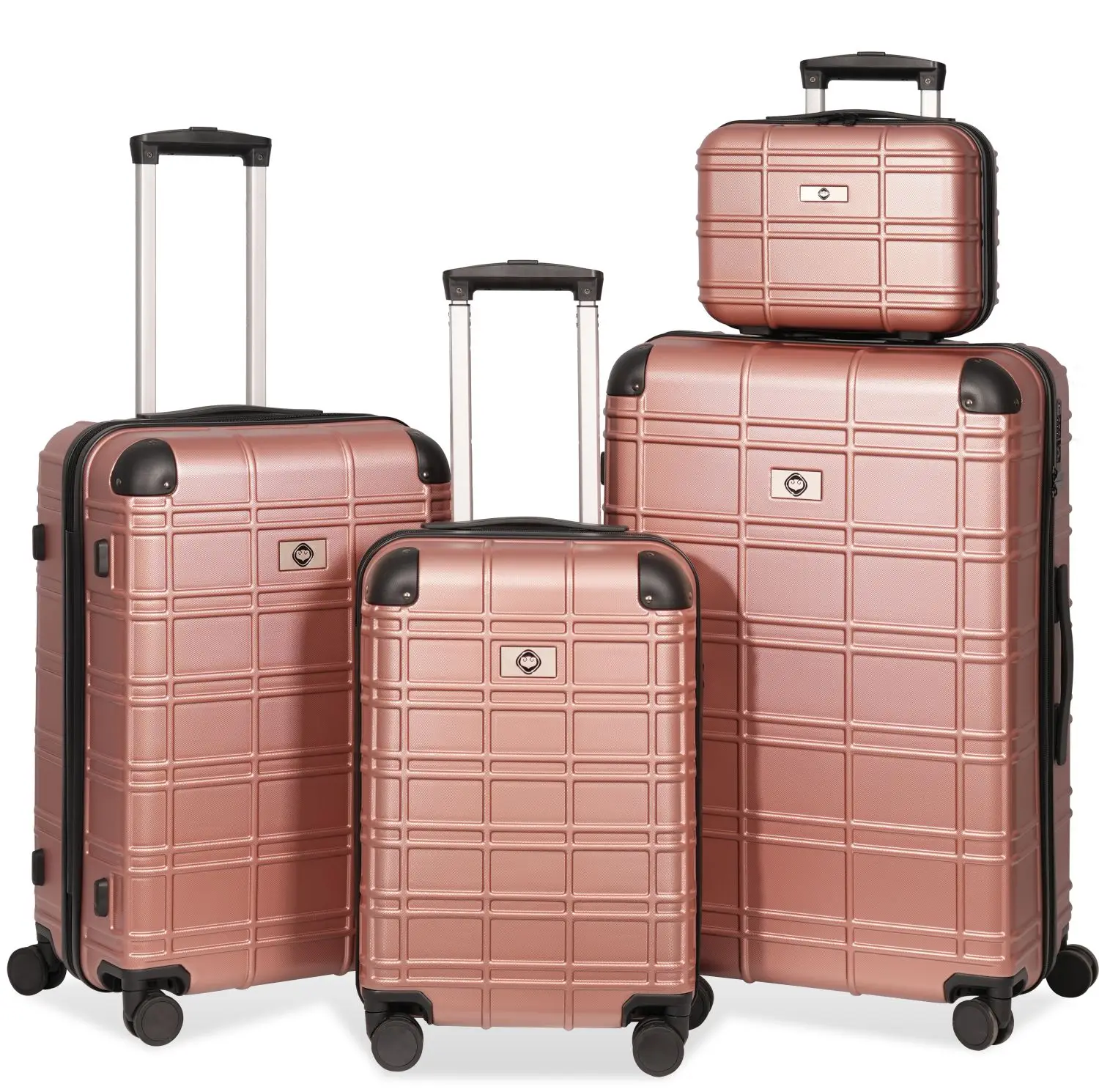 

Luggage Sets ABS+PC Hardshell 4pcs Luggage Hardside Lightweight Durable Suitcase sets Spinner Wheels Suitcase with TSA Lock (12/