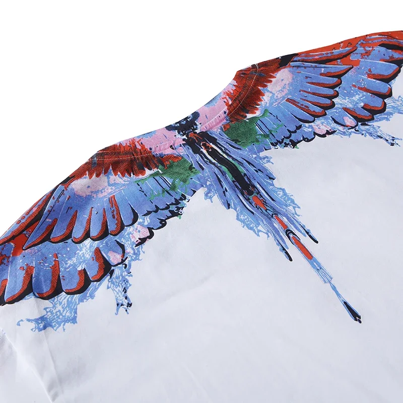 الأصلي الرجال النساء التجفيف السريع تي شيرت MARCELO BURLON MB العلامة التجارية أجنحة طباعة تي شيرت الرياضة عادية Y2K الشارع قصيرة الأكمام