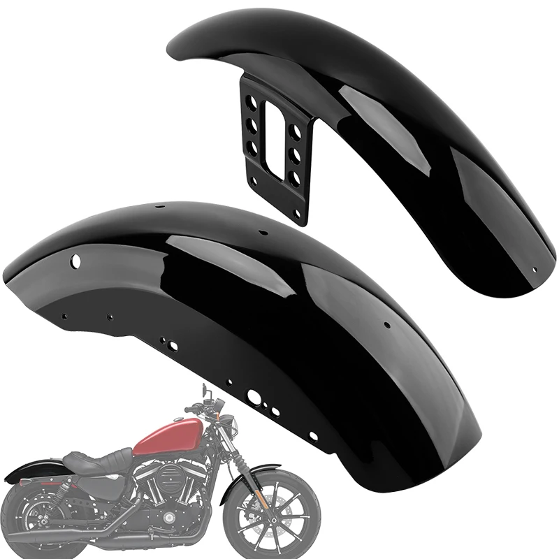 

Motorcycle Front Mudguard Rear Fender Guard Cover Gloss Black For Harley Sportster Iron 1200 XL 883 XL1200 48 72 2004-up