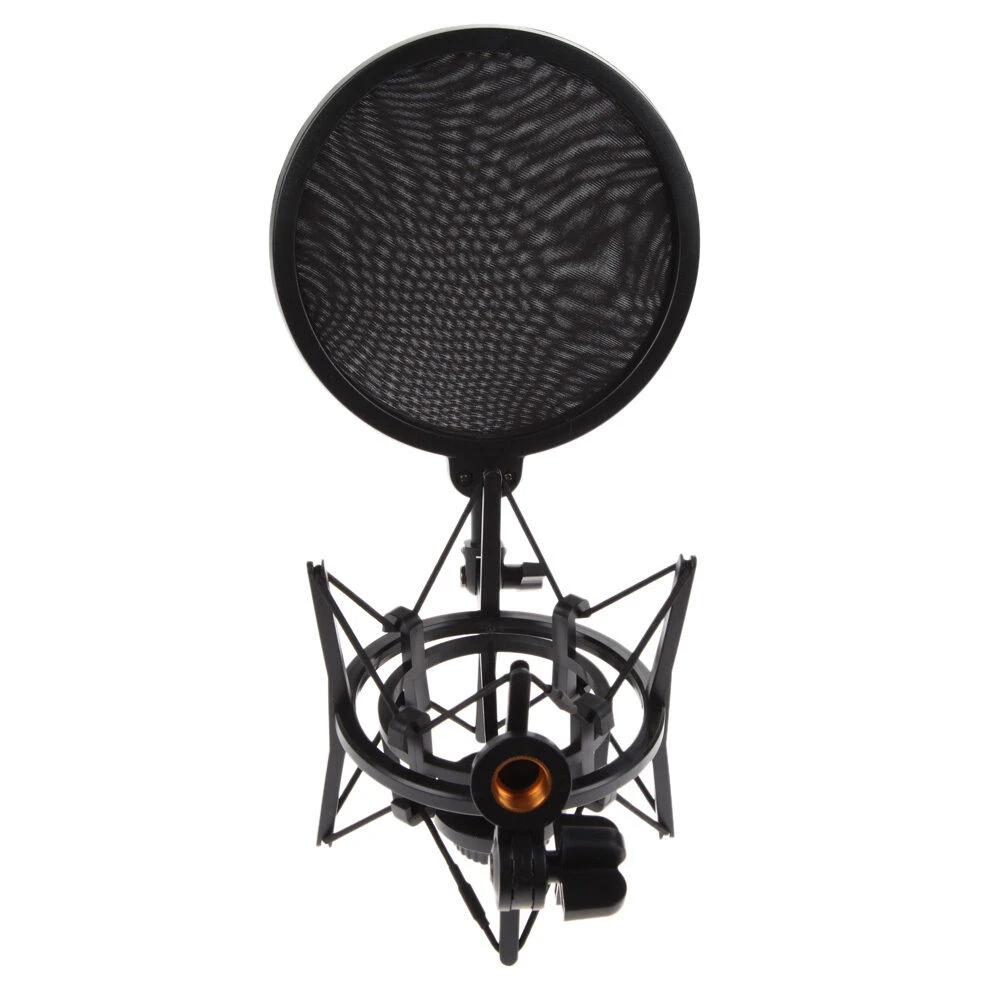 Leading-2X Professional Microphone Mic Shock Mount With Shield Articulating Head Holder Stand Bracket For Studio Broadcast