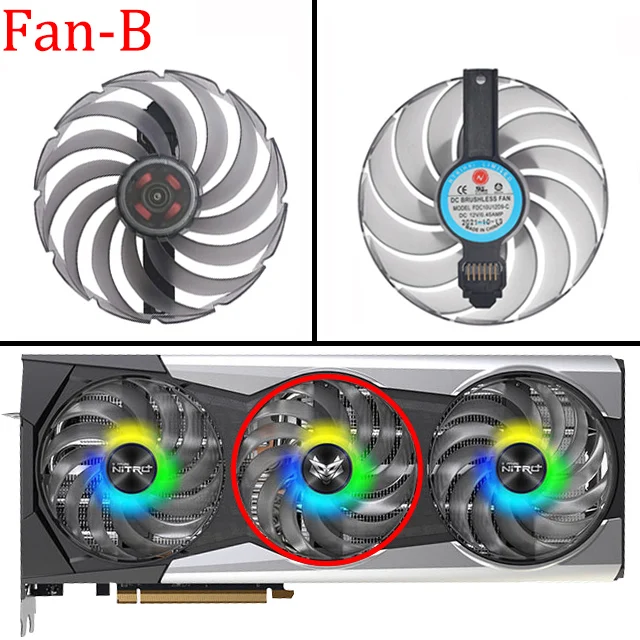 95mm AMD RX 6900 XT Sapphire Fan 3PCS RGB Cooling
