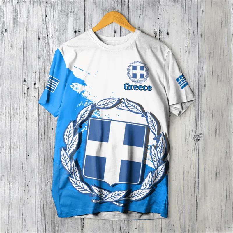 Greece Flag Map 3d Printed T S - Summer Clothing For Greece 评论和价格