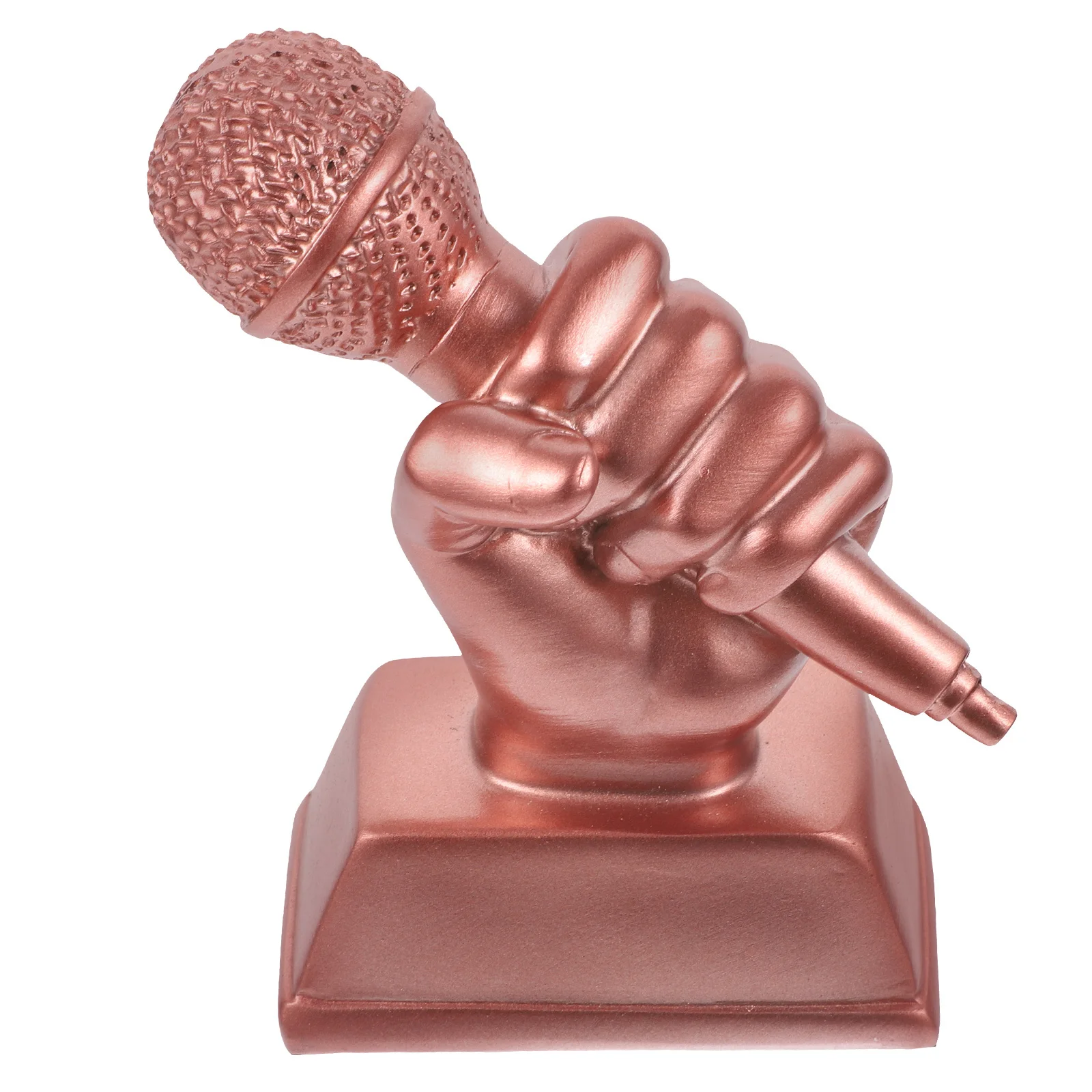 

Desk Mic Music Trophy Resin Microphone Prize Awards Singing Trophies Golden Small