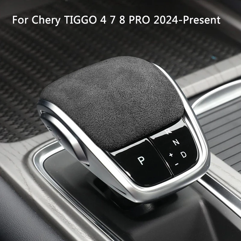 Car ABS Suede Gear Head Decoration Cover For CHERY TIGGO 4 7 8 PRO 2024-Present Auto Gear Lever Shell Interior Accessories