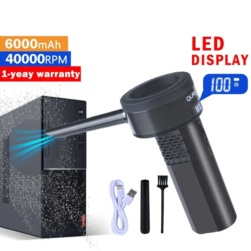 

New Air Blower for PC Wireless Strong Air Duster Led Digital Display Computer Laptop Car Keyboard Keycaps Window Dust Cleaner
