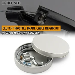 Universal Inner Clutch Throttle Brake Cable Repair Kit 1 Set Solderless Nipple With Sleeve And Nut Silver Motorcycle Accessories