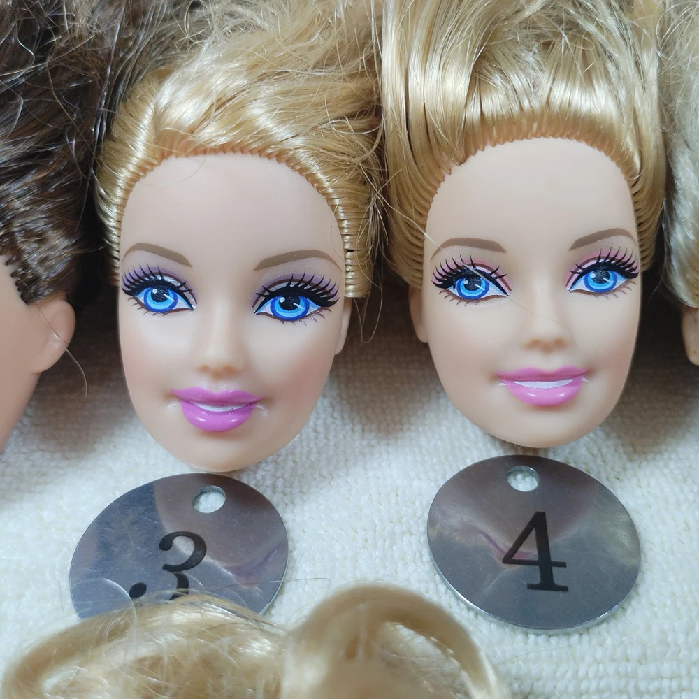 B5-11 Originele Buitenlandse Handel Europa Smile Blauwe Ogen Schoonheid 1/6 Ooak Nude Pop Hoofd Verward Gouden Haar Voor Diy 90% Nieuw B