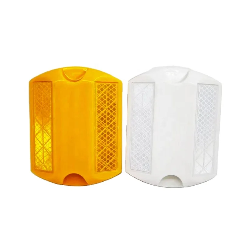 Traffic Safety ABS Plastic Reflective Road Stud Yellow Reflector Cat Eye Reflect Driveway Marker Road Spike for Highway