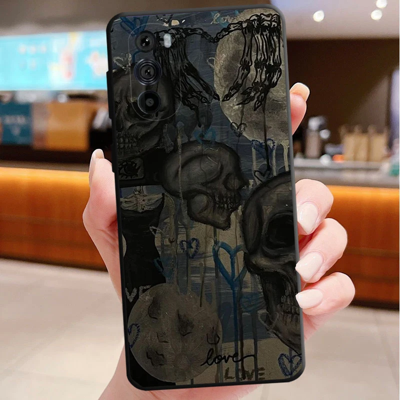 Cassa del telefono Per Motorola Edge 50 40 Pro 60 50 40 30 Ultra Neo Fusion Moto G85 G72 G53 G54 G84 G13 G32 Teschio