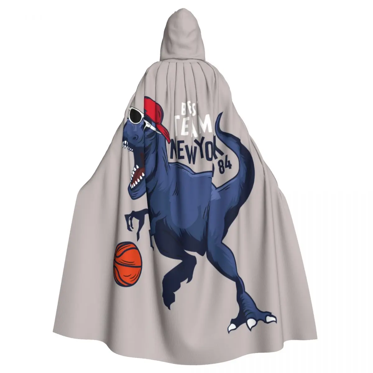 Unisex Adult Funny Basketball Player Dinosaur Cloak with Hood Long Witch Costume Cosplay