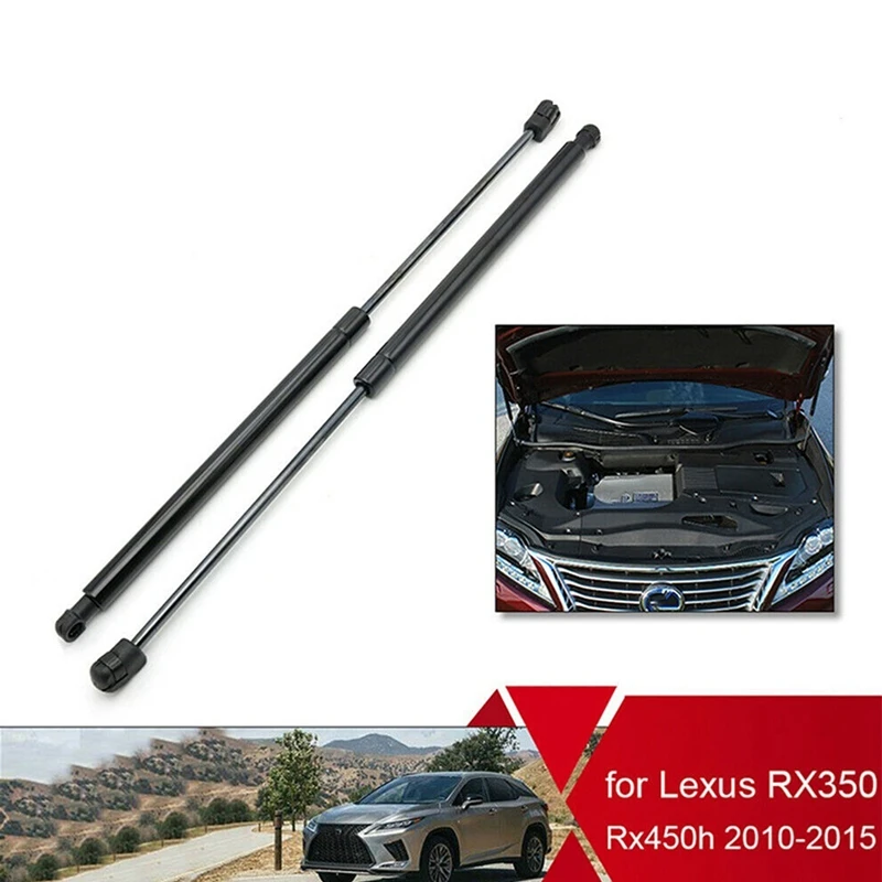 2X Front Bonnet Hood Lift Struts Support Shock Gas Cylinder Set For Lexus RX350 RX450H 2010-2015