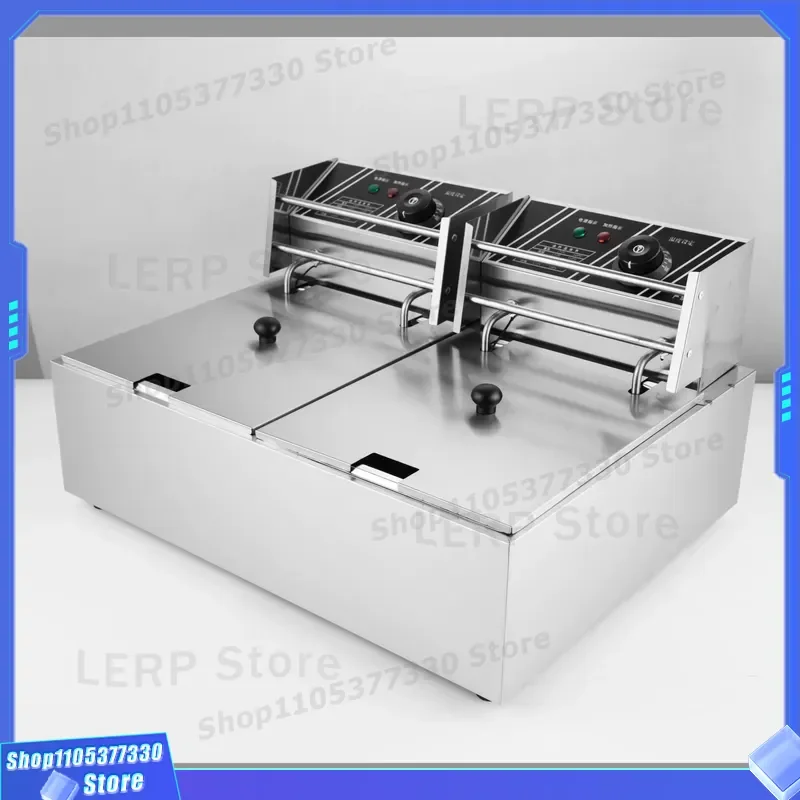 6L Electric Deep Fryer Stainless Steel Single Tank for French Fries Fried Chicken Commercial Kitchen Hotel Restaurant Use