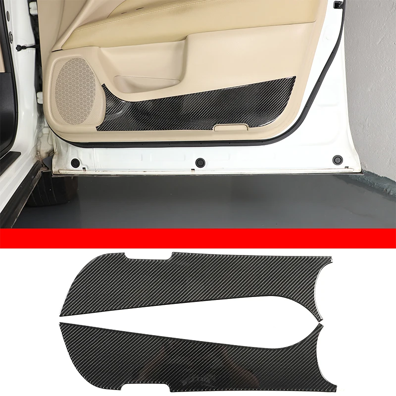 Soft Carbon Fiber Car Front Door Anti-kick Panel Trim Sticker For Nissan Pathfinder 2013-2018 Car Accessories