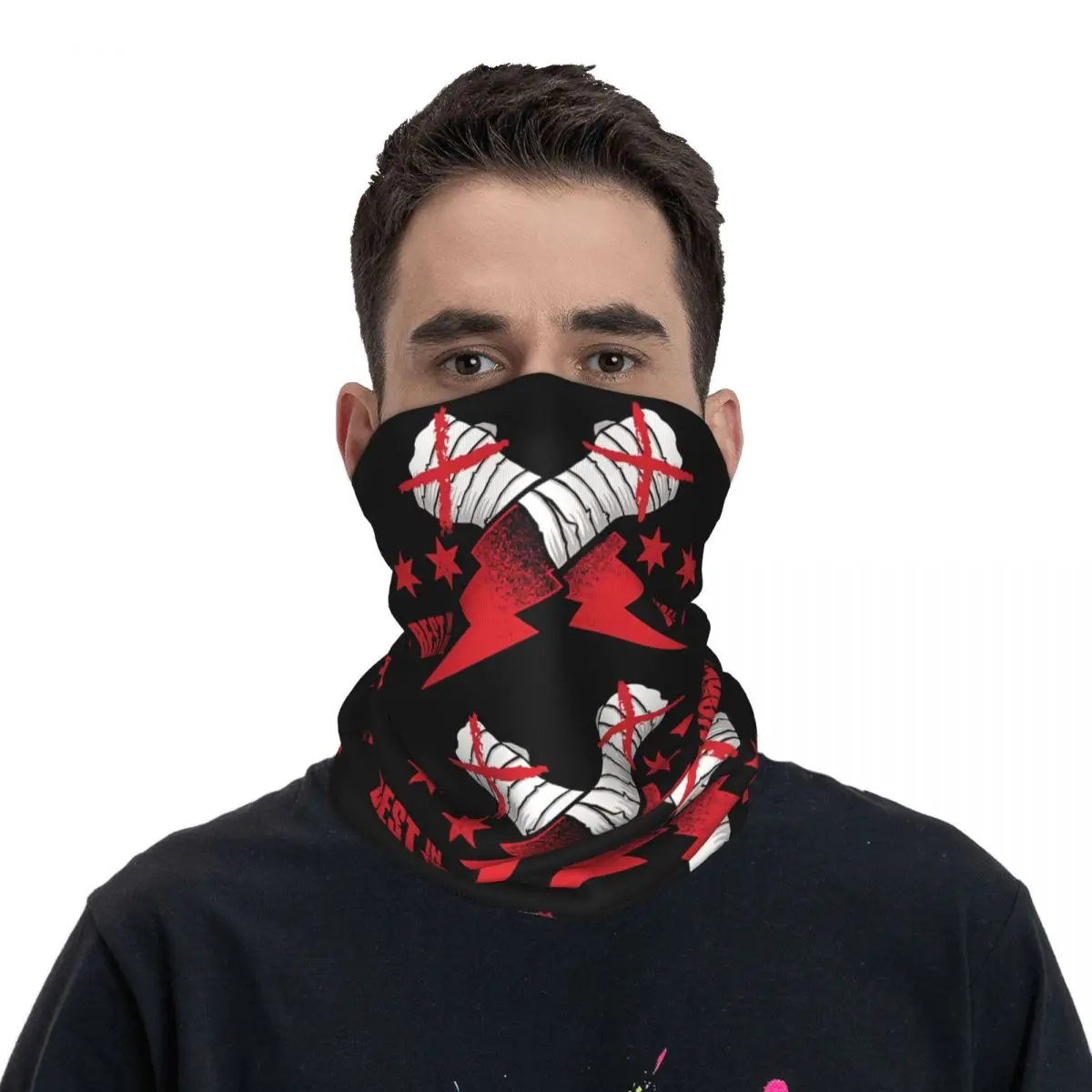 Bandana punk multiuso unissex, capa do pescoço, envoltório impresso, lenço para ciclismo, equitação para homens, m punk